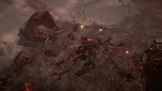 Diablo 4 Hellworm spawning in the Helltide