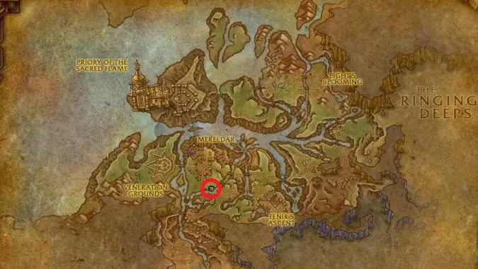 World of Warcraft The War Within Hallowfall Fishing Derby NPC Captain Oathmyt Location