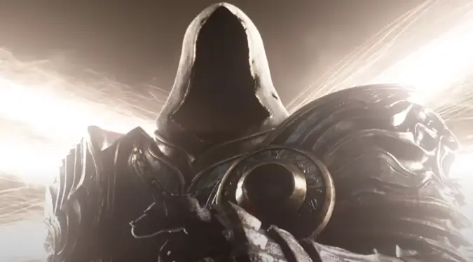 Inarius looks down on hell, his wings spread behind him